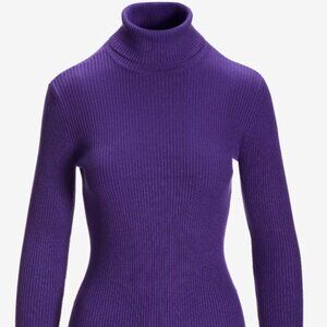 Ribbed Turtleneck Sweater - Purple